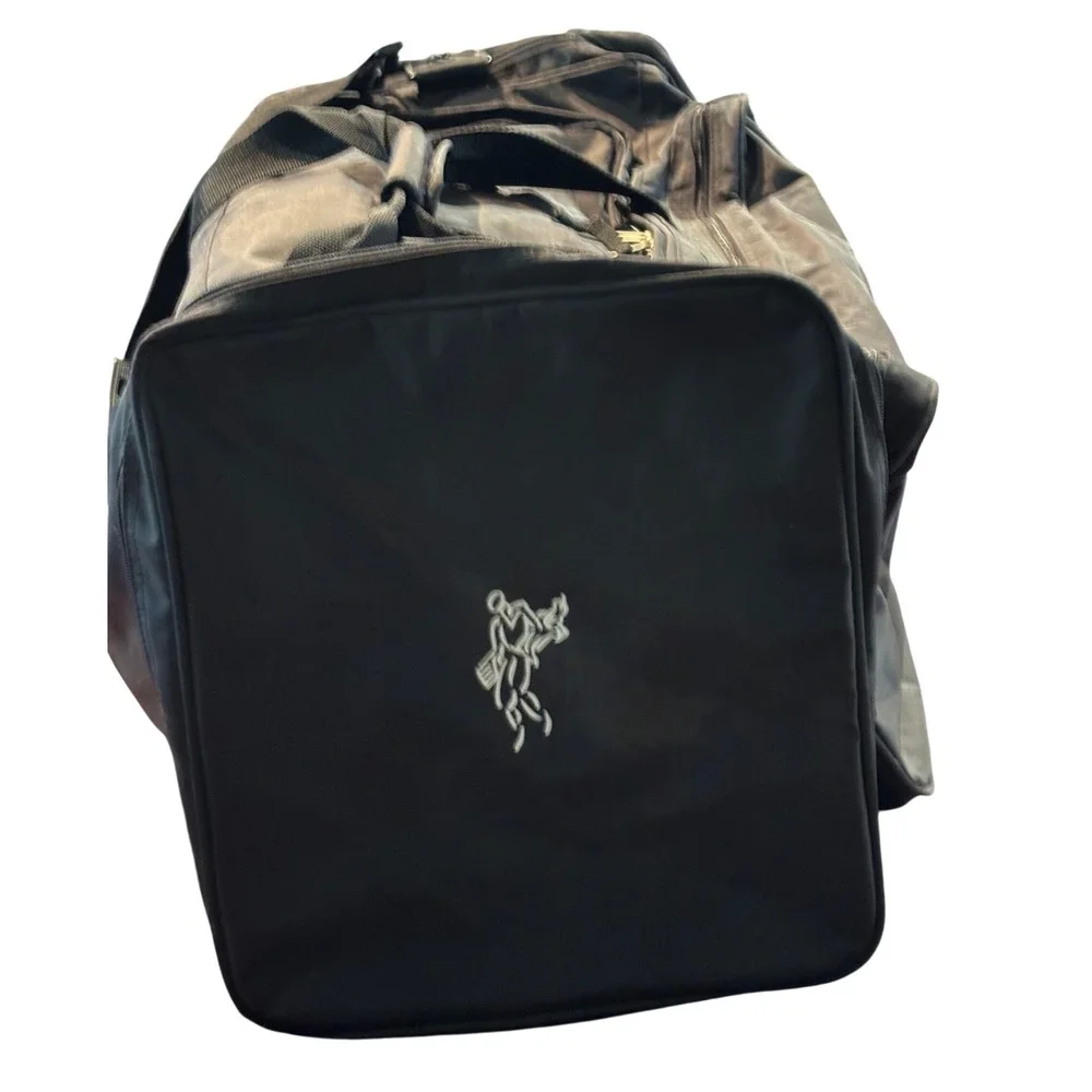 Ashworth Black Nylon Duffel Bag Golf Gym Travel Multi-Pocket Weekender Luggage